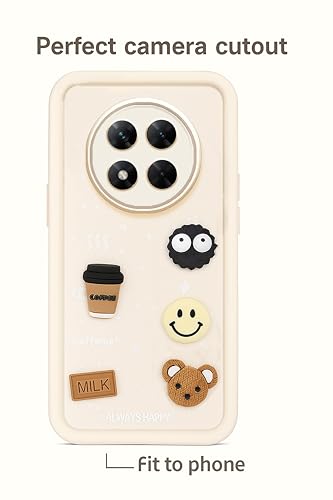Image of COLORflow Back Cover Compatible with Redmi Note 14 Pro 5G / Poco X7 5G | Cute Fun Cartoon 3D Ball Coffee Silicone Case (White) | Designer Camera and Body Protected Back Cover