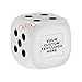 50 Dice Shaped Stress Balls Pack - Customizable Text, Logo - Round, Stress Reliever, Hand Therapy, Lightweight - White