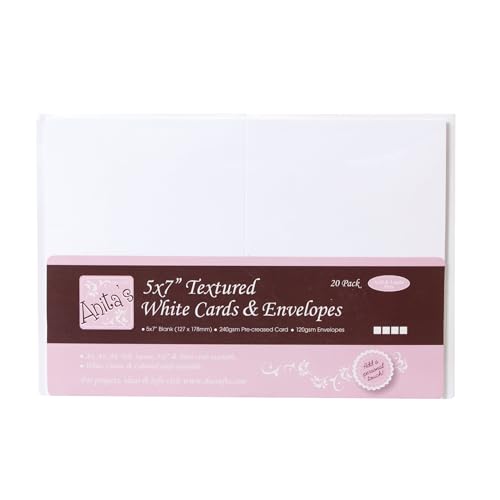 Anita's Do Craft - Kit de tarjetas y sobres (13 x 18 cm), blanco