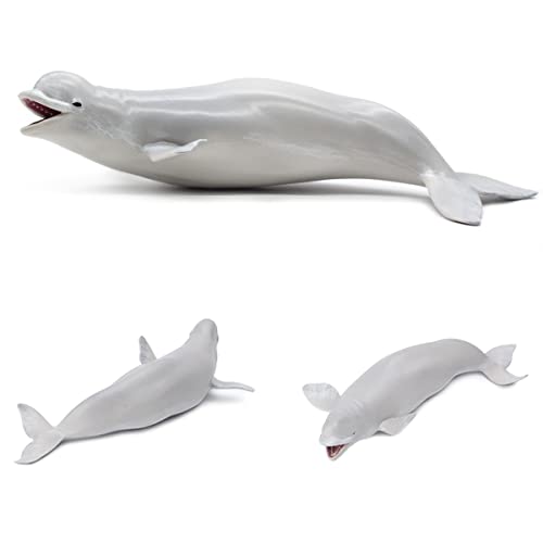 Image of SmilerSmile 8.6 inch Beluga Whale Figurine Plastic Sea Creature Toy for Toddlers