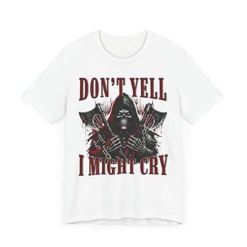 Chemise graphique unisexe don't yell : fini les vêtements fades sans humour