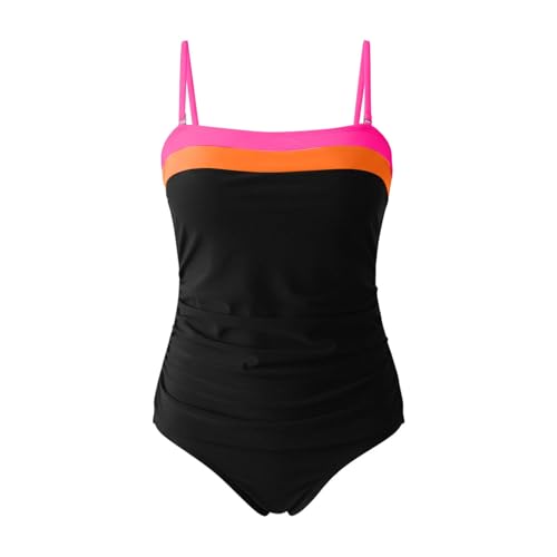 Tankini taille haute ventre plat avec shorty rayé pour affiner la silhouette à la plage