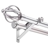 Double Curtain Rods, Window Treatment Telescoping Double Curtain Rod Set, 3/4-Inch Diameter, Adjusta
