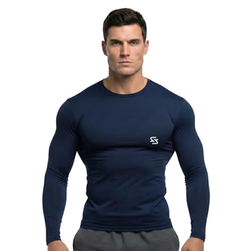 Image of Men's Cool Dry Short Sleeve Compression Shirts, Sports Baselayer T-Shirts Tops, Athletic Workout Shirt