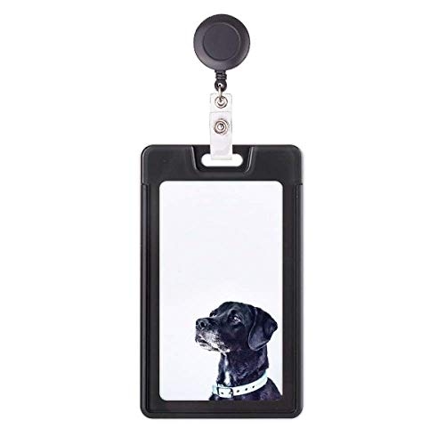 Porte-badge rétractable chien blanc Sourcingmap pour cartes
