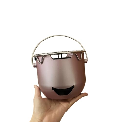 ミニチャコールストーブ アウトドア ポータブル ホーム バーベキュー ホットポット 厚い素材 1?2人用 アウトドアキャンプやガーデンバーベキューに最適 (15cm/12cm,タロイモパウダーのオーブン+グリル) (木の色)