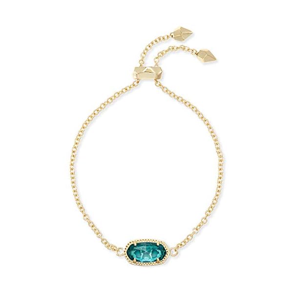 Kendra-Scott-Elaina-Adjustable-Chain-Bracelet-for-Women-Fashion-Jewelry-Gold-Plated Kendra Scott Elaina Link Chain Bracelet for Women, Dainty Fashion Jewelry, 14k Gold-Plated Brass, London Blue Clear Glass