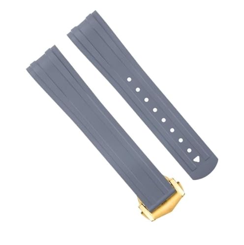 Bracelet de montre de plongée gris en caoutchouc fluoré pour Seamaster 300