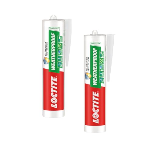 Image of Loctite Weatherproof sealant(Clear), neutral, indoor & outdoor, ACP, glass, glazing, tiles, ultra fast drying, heat resistant, no stringing, waterproof silicone adhesive, tile grout, 280 ml*2
