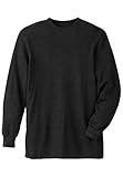 KingSize Men's Big & Tall Heavyweight Thermal Underwear Crewneck Tee - 6XL, Black