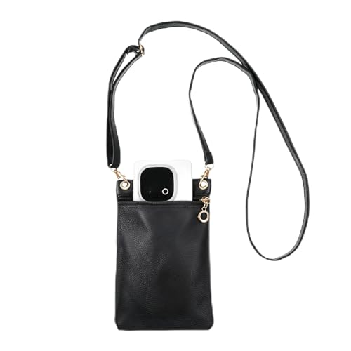 HJZHII Crossbody Cell Phone Purse for Women, PU Leather Phone Wallet Small Crossbody Bag Black PU Leather Phones Bag With Shoulder Strap for Women and Girls Shopping