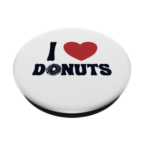 I love Donuts Doughnut Maker Glazed Lover Donut PopSockets Swappable PopGrip, Black - Image 2
