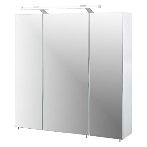 Schildmeyer Spiegelschrank, Melaminharzbeschichtete Spanplatte, weiß, 70 x 16 x 75 cm Cover