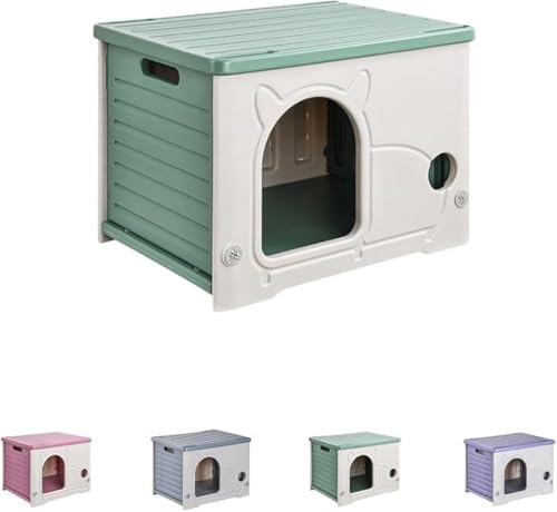 CokBlu猫の家 ペットハウス プラスチック製 組み立て簡単 野良猫シェルター 屋内屋外両用猫の家 防水機能付き 通気性と半通気性兼? 四季通用 雨天でも内部を乾燥保持 夏季は通気で涼しさ確保 冬季は保温性向上 ペット猫や野良猫の休憩場所として最適?