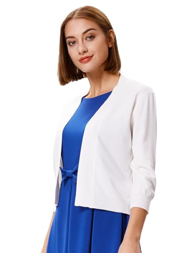 Image of GRACE KARIN Women Cardigan Sweaters Lightweight Knit Cropped Cardigans Trendy 3 /4 Sleeve Shrug Bolero S-3XL