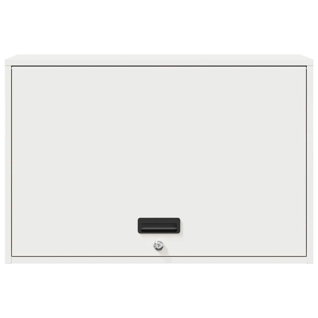 Armario de pared para garaje con puerta de elevación a gas de acero recubierto de polvo blanco, 40 x 80 x 53 cm, con cerradura para colgar en la pared, con espacio de almacenamiento y