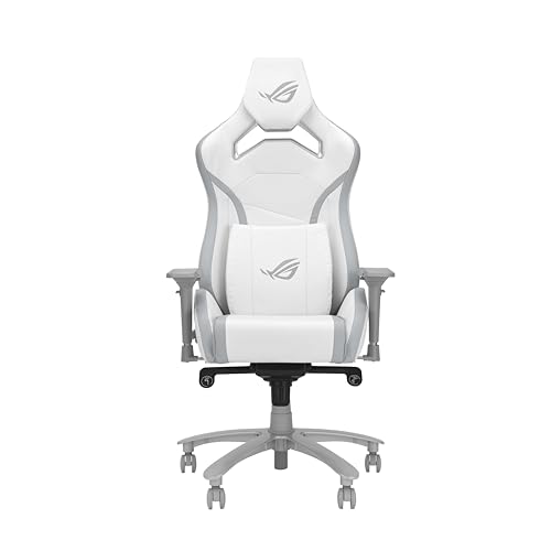 ASUS ROG Chariot X Core Gaming-Stuhl (verstellbare Kopfstütze, 4D-Armlehnen, Memory-Foam, Premium-PU-Leder, Klasser 4 Gaslift) weiß