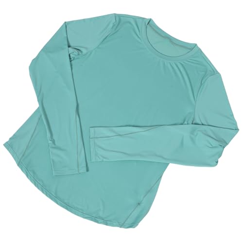 Haut de sport manches longues femme vert turquoise L pour le yoga et le running