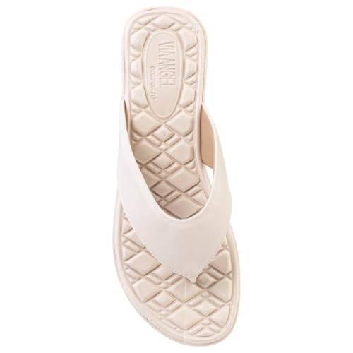 Tamanco Ortopédico Feminino Anabela Dedo Plataforma Confortável Versátil Via Angel 8504 (Off White,