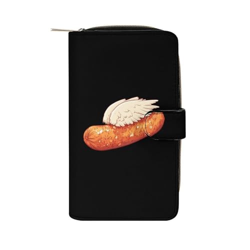 Sausage with Wings Long Wallet for Women Men Purses Coin Pouch Credit Card Holder Organizer