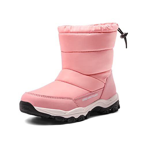 DREAM PAIRS Boys Girls Snow Boots Lightweight Slip Resistant Mid Calf Winter Shoes for Little/Big Kid 11 Little Kid Pink