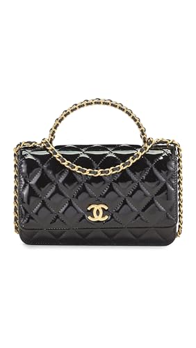CHANEL Women's Pre-Loved Chanel Leather Patent Top Handle Wallet On