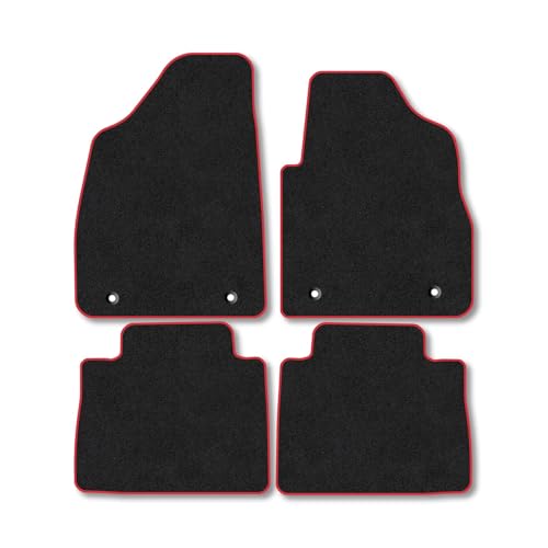 MG Motor UK HS Auto (2019+) Car Mats Accessories Tailored Fit Carpet Floor Mats Non Slip Red Trim Accessory Compatible Front Rear Set Anti Slip Backing Custom Fit Hand-Finished Full Coverage Clips