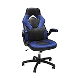 Ergode Racing Style Bonded Leather Gaming Chair, in Blue (ESS-3085-BLU)