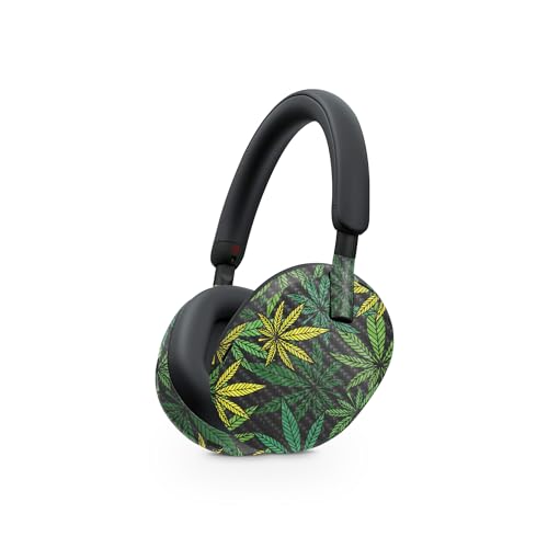 Image of MightySkins Carbon Fiber Skin Compatible with Sony WH-1000XM5 Headphones - Cannabis Culture | Protective, Durable Textured Carbon Fiber Finish | Easy to Apply
