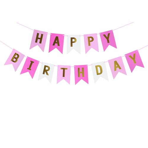 Image of Happy Birthday Banner Birthday Party Supplies (Pink 2)