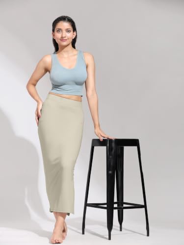 Image of TRENDMALLS Women's Polyester Spandex Stretchable Straight Saree Shapewear Petticoat for Women, Cotton Blended, Skirts for Women, Saree Shaper