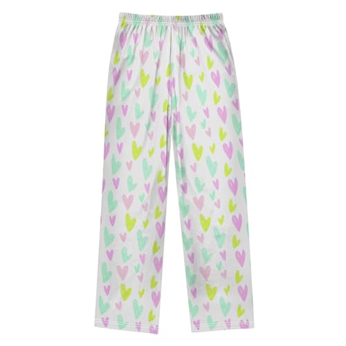 J JOYSAY Scattered Heart Shape White Pajamas Pants Soft Long Pajama Bottoms Lounge Sleep Pants Size S-XL2