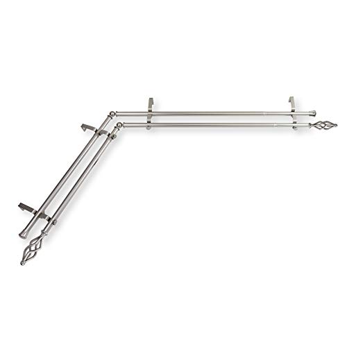 Rod Desyne Doppelstange für Eckfenster, Marquiseschliff, 71,1–122,9 cm, Nickel satiniert