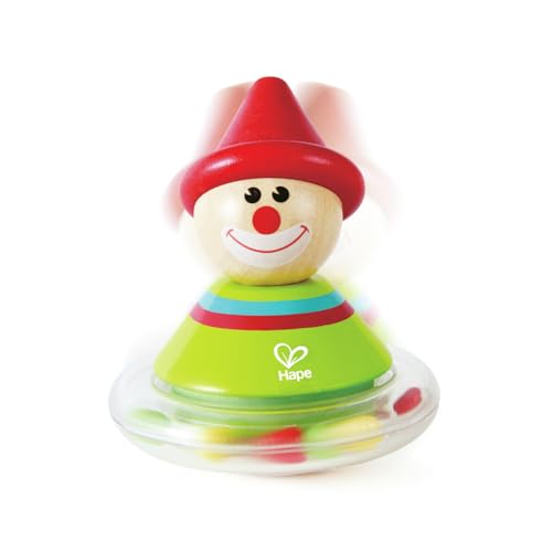 Hape Wackel-Ralph – Holz Stehauf-Clown mit bunten Perlen, Motorikspielzeug, erstes Greif- & Anstupsspielzeug, Montessori-geeignet, für Babys ab 0 Monaten