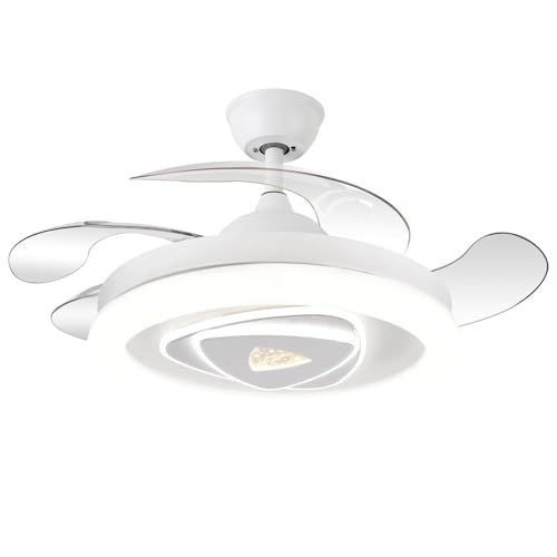 VENTILADOR TECHO C/LUZ 4 ASPAS RETRACTILES BLANCO CELESTIAL
