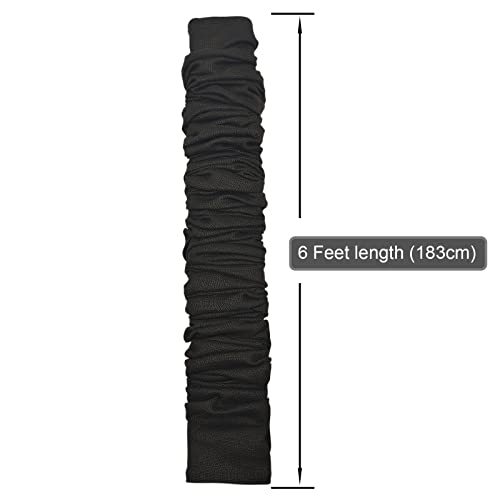 Image of EIFHYT Fabric Cord Cover & Chandelier Chain Cover 2 Pack 6Feet Length for Chandelier Lighting Wires Natural Burlap Easy to Install (Black)