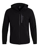 Spyder Mens Windbreaker Jacket - Lightweight Insulated Water-Resistant Active Zip Up Hooded Windbreaker Jackets for Men, Size Large, True Black