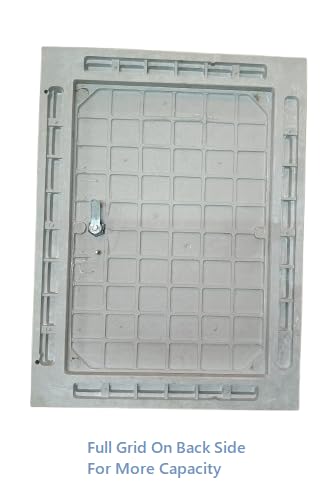 Ronak Heavy Duty Manhole Cover with Lock & Heinged System (White Color) | Chamber Cover | Water Tank Cover |5 Tons Capacity (18 x 24 Manhole with Lock & Heinged System) 3