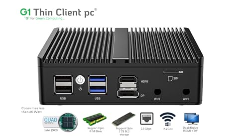 Image of 4 LAN Mini PC | 2.5 Gbps * 4 Ethernet Ports | J5005 Quad core CPU Mini Computer Barebone - Used for Automation | Firewall, Pfsense | Runs 24 /7 Without Any Heating Issues..