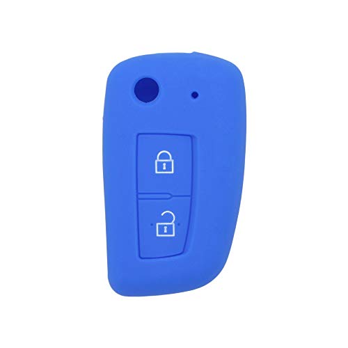 BROVACS Silicone Cover Protector Case Holder Skin Jacket Compatible with NISSAN 2 Button Remote Flip Key Fob CV9503 Deep Blue