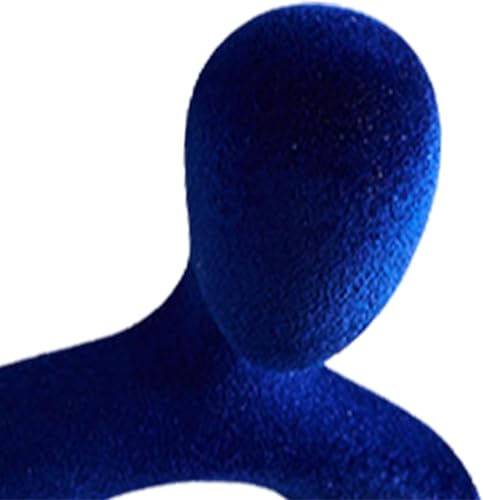 Estatua decorativa abstracta de resina azul miniatura 6