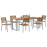 【 Diseño Duradero:】 Hecho con materiales resistentes, este conjunto de comedor aguanta el clima y sigue viéndose bien.