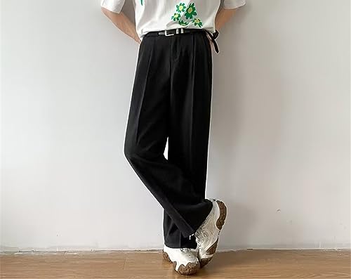 Men Casual Pants Simple Solid Loose Formal Streetwear Leisure All-Match Office Clothing Fashion Classic Trousers4