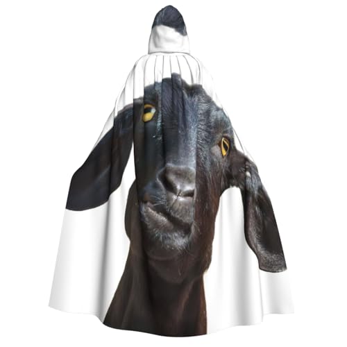 Cape chèvre noire à capuche pour cosplay de Noël et fêtes costumées