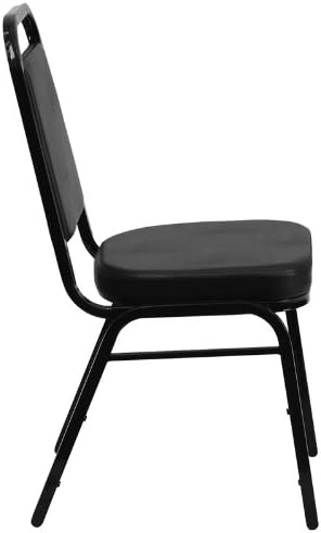 Miniatura 2 de Living Trend Marvelius Series - Silla de banquete apilable (respaldo trapezoidal, estructura dorada), color burdeos, negro  negro