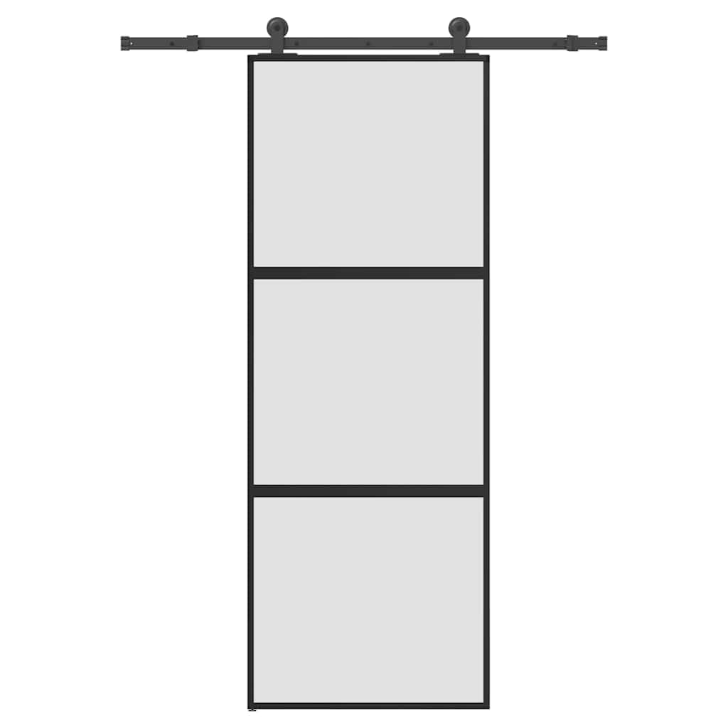 ACAGALA Puerta corredera de cristal, 76 x 205 cm, puerta corredera con herraje, puerta interior, juego completo con riel y puerta de cristal, separador de espacios, puertas correderas interiores