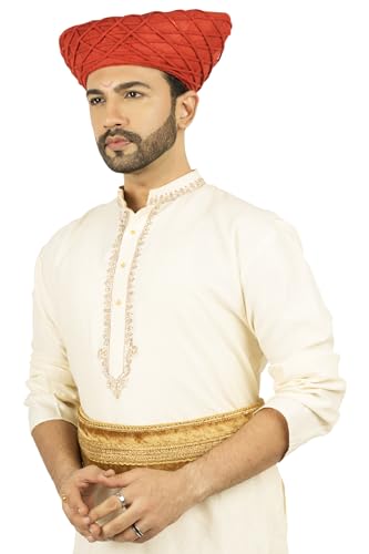 Image of Traditional Handstitch Ready to Wear Maharashtra Mavla Pagdi Topi Cap Turban for Party and Traditional Function
