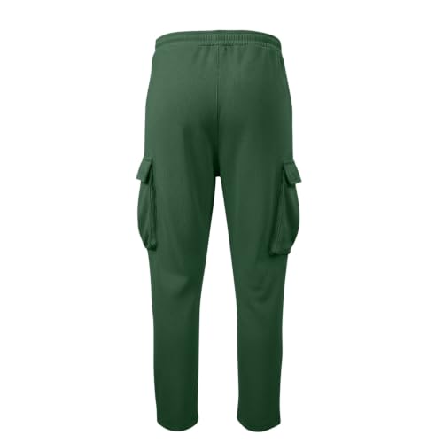 Cargo Sweatpants for Men Baggy Elastic Waist Fleece Straight Leg Joggers — view 5