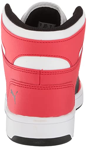 Image of PUMA mens Rebound Layup Sneaker, White- Black-high Risk Red, 9.5 US