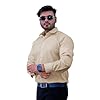 Sparrow Outfit Men’s Pure Cotton Regular Fit Shirt | Casual Wear Formal Shirts for Men and Boys | Spread Collar Long Sleeve Button Down Shirt for Office Parties Special Occasions (Light Yellow)